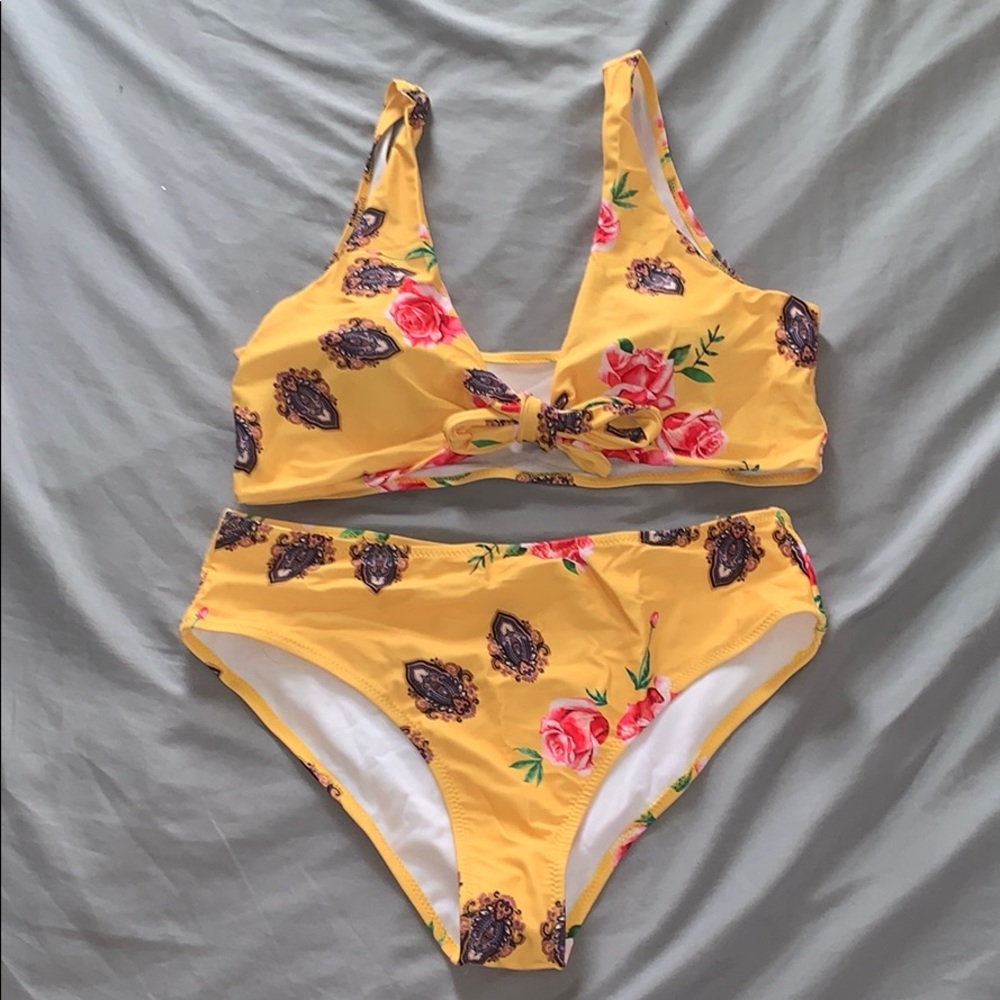 Yellow floral bikini
